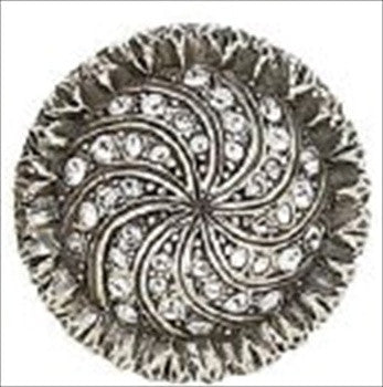 Edgar Berebi 7719/16: 1-1/4 Fountainebleau Cabinet Knob - Swarovski Crystal/Burnished Silver Plate