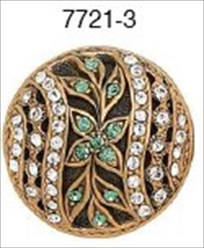 Edgar Berebi 7721/3: 1-3/8 Hampton Cabinet Knob - Swarovski Crystal/Museum Gold Plate