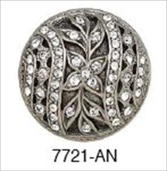 Edgar Berebi 7721an: 1-3/8 Hampton Cabinet Knob - Swarovski Crystal/Antique Nickel