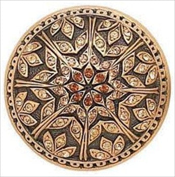 Edgar Berebi 7722/9: 1-5/8" Hampton Cabinet Knob - Swarovski Crystal/Museum Gold Plate