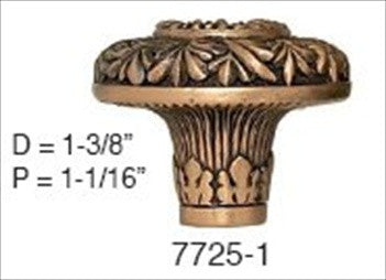 Edgar Berebi 7725/1: 1-3/8 Tremont Cabinet Knob - Museum Gold Plate