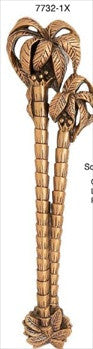 Edgar Berebi 7732/1x: 5" cc Key Largo Palm Tree Cabinet Pull (pair) - Museum Gold Plate