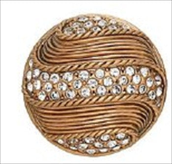 Edgar Berebi 7737/1: 1-3/8 Waldorf Cabinet Knob - Swarovski Crystal/Museum Gold Plate