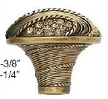 Edgar Berebi 7737bb: 1-3/8 Waldorf Cabinet Knob - Swarovski Crystal/Burnished Brass