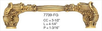 Edgar Berebi 7739fg: 3-1/2" cc Geneve Cabinet Pull - Florentine Gold Plate