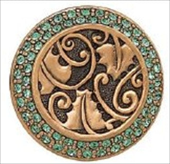 Edgar Berebi 7741/3: 1-9/16 Rookwood Cabinet Knob - Swarovski Crystal/Museum Gold Plate