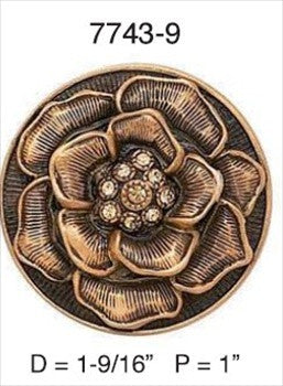 Edgar Berebi 7743/9: 1-9/16 Cabinet Knob - Swarovski Crystal/Museum Gold Plate