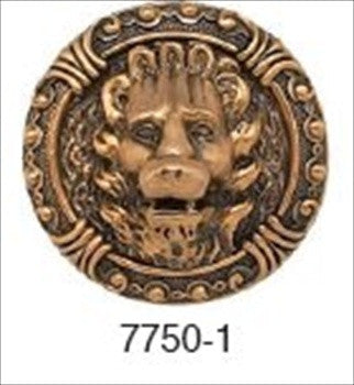 Edgar Berebi 7750/1: 1-3/8" Lion In Winter Cabinet Knob - Museum Gold Plate