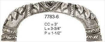 Edgar Berebi 7783/6: 3 cc Hampton Cabinet Pull - Burnished Silver Plate