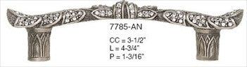 Edgar Berebi 7785an: 3-1/2" cc Trescott Cabinet Pull - Swarovski Crystal/Antique Nickel