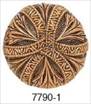 Edgar Berebi 7790/1: 1-1/2 Hampton Cabinet Knob - Museum Gold Plate