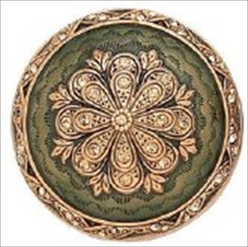 Edgar Berebi 7923/3: 1-5/8 Cabinet Knob - Swarovski Crystal/Museum Gold Plate