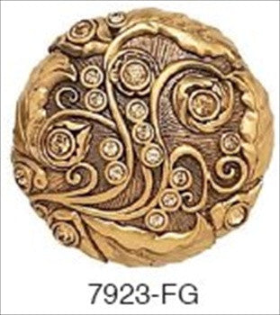 Edgar Berebi 7923fg: 1-5/8 Cabinet Knob - Swarovski Crystal/Florentine Gold Plate