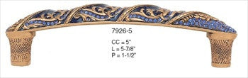 Edgar Berebi 7926/5: 5 cc Portland Cabinet Pull - Swarovski Crystal/Museum Gold Plate