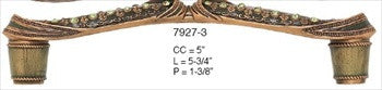 Edgar Berebi 7927/3: 5 cc Wellington Cabinet Pull - Swarovski Crystal/Museum Gold Plate
