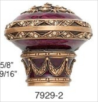 Edgar Berebi 7929/2: 1-5/8 Newport Cabinet Knob - Swarovski Crystal/Museum Gold Plate