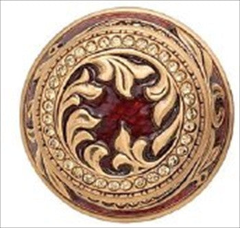 Edgar Berebi 7930/2: 1-5/8 Portland Cabinet Knob - Swarovski Crystal/Museum Gold Plate