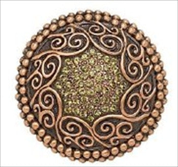 Edgar Berebi 7943/3: 1-11/16" Deco Cabinet Knob - Swarovski Crystal/Museum Gold Plate