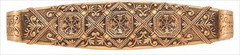Edgar Berebi 7945/1: 3-1/2" cc Portsmouth Cabinet Pull - Museum Gold Plate