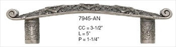 Edgar Berebi 7945an: 3-1/2" cc Portsmouth Cabinet Pull - Antique Nickel