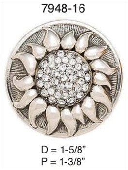 Edgar Berebi 7948/9: 1-5/8 Flora & Fauna Sunflower Cabinet Pull - Swarovski Crystal/Museum Gold Plate