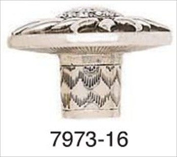 Edgar Berebi 7973/16: 1-5/16 Flora & Fauna Sunflower Cabinet Knob - Swarovski Crystal/Burnished Silver Plate