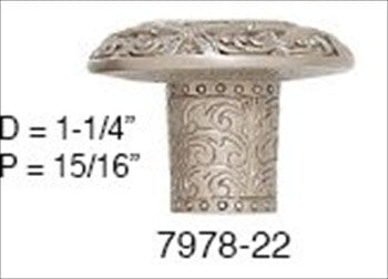Edgar Berebi 7978/22: 1-1/4 Portsmouth Cabinet Knob - Satin Nickel