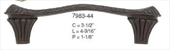 Edgar Berebi 7983/44: 3-1/2" cc Barrington Cabinet Pull - Oiled Bronze