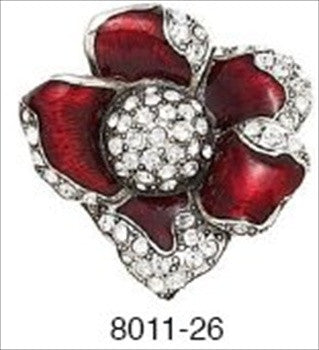 Edgar Berebi 8011/26: 1-9/16" Chartres Cabinet Knob - Swarovski Crystal/Burnished Silver Plate