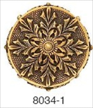 Edgar Berebi 8034/1: 1-3/8 Nantucket Cabinet Knob - Museum Gold Plate