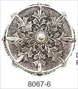 Edgar Berebi 8067/6: 1-5/8" Nantucket Cabinet Knob - Burnished Silver Plate