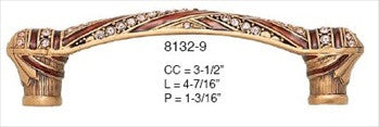 Edgar Berebi 8132/9: 3-1/2" cc Fairfax Cabinet Pull - Swarovski Crystal/Museum Gold Plate