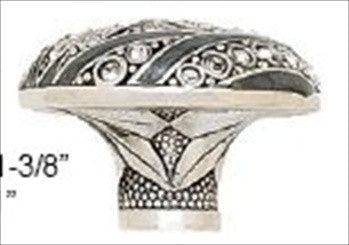 Edgar Berebi 8145/16: 1-3/8" Fairfax Cabinet Knob - Swarovski Crystal/Burnished Silver Plate