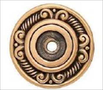 Edgar Berebi 8156/1: 1-1/16 Americana Cabinet Knob w/Backplate - Museum Gold Plate