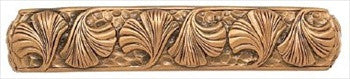 Edgar Berebi 8180/1: 3-1/2" cc Arts & Crafts Gingko Cabinet Pull - Museum Gold Plate