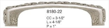 Edgar Berebi 8180/22: 3-1/2" cc Arts & Crafts Gingko Cabinet Pull - Satin Nickel