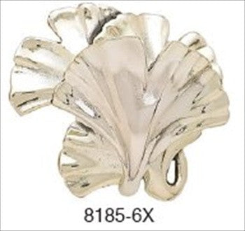 Edgar Berebi 8185/6x: 1-7/8 Arts & Crafts Gingko Cabinet Knob (pair) - Burnished Silver Plate