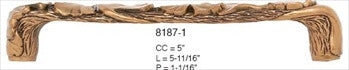 Edgar Berebi 8187/1: 5 cc Arts & Crafts Gingko Cabinet Pull - Museum Gold Plate