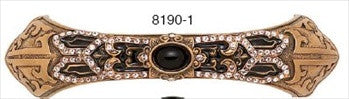 Edgar Berebi 8190/1: 3-1/2" cc Chinoiserie Cabinet Pull - Swarovski Crystal/Museum Gold Plate