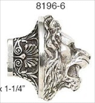 Edgar Berebi 8196/6: 1-1/2 Lion In Winter Cabinet Knob - Burnished Silver Plate