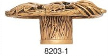 Edgar Berebi 8203/1: 2-1/8 Arts & Crafts Oak Park Cabinet Knob - Museum Gold Plate