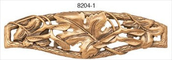 Edgar Berebi 8204/1: 3-1/2" cc Arts & Crafts Oak Park Cabinet Pull - Museum Gold Plate