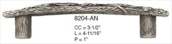 Edgar Berebi 8204an: 3-1/2" cc Arts & Crafts Oak Park Cabinet Pull - Antique Nickel