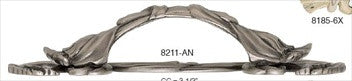 Edgar Berebi 8211an: 3-1/2" cc Arts & Crafts Gingko Cabinet Pull - Antique Nickel