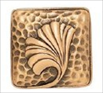 Edgar Berebi 8213/1: 1-3/16 Arts & Crafts Gingko Cabinet Knob - Museum Gold Plate