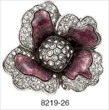 Edgar Berebi 8219/26: 2-3/16 Chartres Cabinet Knob - Swarovski Crystal/Burnished Silver Plate