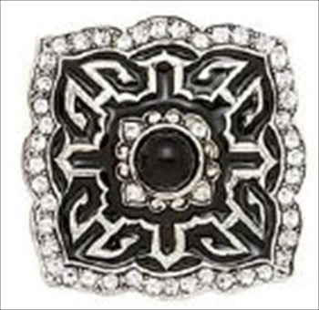 Edgar Berebi 8225/16: 1-3/8" Chinoiserie Cabinet Knob - Swarovski Crystal/Burnished Silver Plate