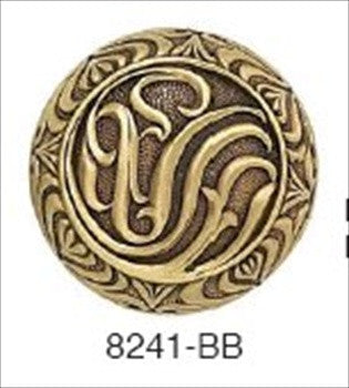 Edgar Berebi 8241bb: 1-3/8 Arts & Crafts Gingko Cabinet Knob - Burnished Brass