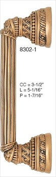 Edgar Berebi 8302/1: 3-1/2" cc Empire Cabinet Pull - Museum Gold Plate