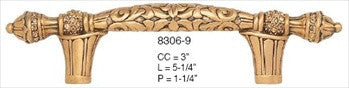 Edgar Berebi 8306/9: 3 cc Belleview Cabinet Pull - Swarovski Crystal/Museum Gold Plate